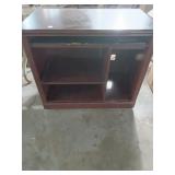 Dark Cherry Wood TV Stand w/ Shelves