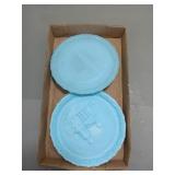 Blue Milk Glass Decorative Plates - Set of 3