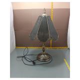 Vintage Slag Glass Panel Table Lamp