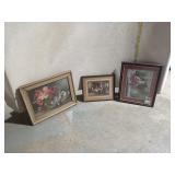 Lot of 3 Vintage Framed Art Prints