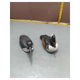 Carved Duck Decoys - Loon & Merganser Pair