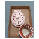Toilet Seat Clock & Bowl Ashtray Set