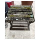 Cast Iron & Wood Slatted Side Table