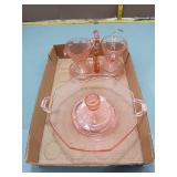 Pink Depression Glass Set