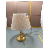 Brass Table Lamp w/ Pleated Shade
