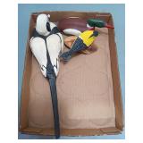 Hand-Carved Wooden Bird Decoys, Set of 3