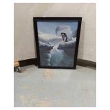Framed Penguin Arctic Print, Black Frame