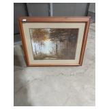 Framed Deer in Forest Print
