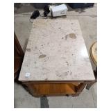 Marble-Top End Table w/ Lower Shelf