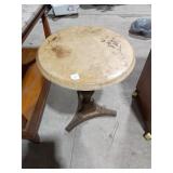 Marble-Top Pedestal Side Table