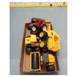 CAT & Red Tractor Toy Construction Vehicles