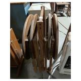 Folding Tray Tables - Set of 4 Wood Round