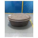Vintage Hammered Aluminum Oval Roaster w/ Lid