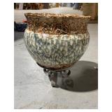 Spongeware Ceramic Jardiniere Planter