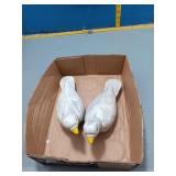 Pair of Duck Figurines - White w/ Yellow Beaks