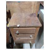 Vintage Wood Nightstand w/ Glass Knobs