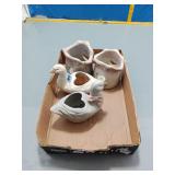 Ceramic Duck Planters & Boot Vases, 4pc