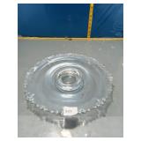 Clear Glass Lazy Susan Tray w/ Ruffled Edge