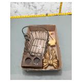 Vintage Wire Basket & Decor Lot