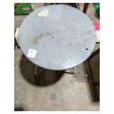 Round Folding Metal Table & Purple Pre-Lit Tree