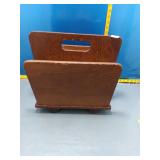 Vintage Wood Magazine Rack w/ Handle
