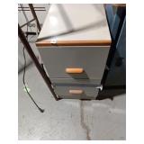 2-Drawer Metal Filing Cabinet w/ Wood Top