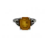 Sterling Sarah Coventry Simulated Citrine Ring