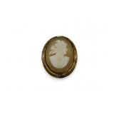 Antique Victorian Gold Filled Cameo Brooch Pin