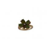 14K Yellow Gold Jade & Diamond Ring