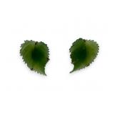 Jade Leaf 14K Yellow Gold Friction Post Earrings