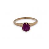 10K Yellow Gold Round Cut Spinel Solitaire Ring