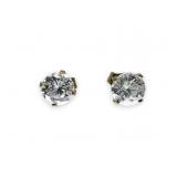 14K Yellow Gold Simulated Diamond Stud Earrings