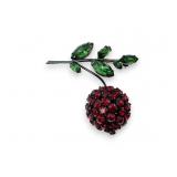 Schreiner Strawberry Rhinestone Brooch Pin