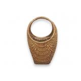 Vintage Gold Painted Harvest Basket Purse w/ Liner