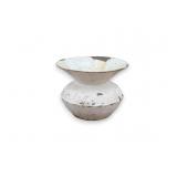 Antique Cast Iron Porcelain Enamel Spittoon