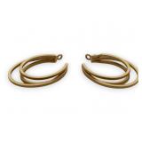 14K Yellow Gold Triple Hoop Earring Jackets