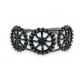 Zuni Needlepoint Turquoise Cuff Bracelet