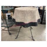 Antique wicker top iron table