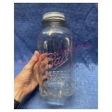 Old 2qt clear Ball #0 jar w/ zinc lid