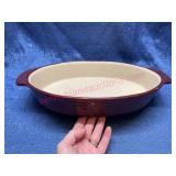 Pampered Chef Stoneware Lrg Oval Baker (red)