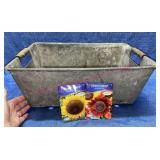 Old Galvanized bin w/ wood handles
