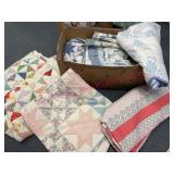(8) Modern quilt comforters (worn)
