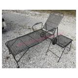 Metal-iron lounger & side stand