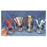 Vtg 28 Advertising stir sticks-Old Fashion glasses
