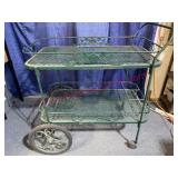 Metal-iron green serving cart