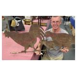 Old 3ft metal chicken folk art