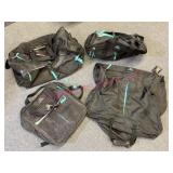 Vtg Jordache 4pc luggage set black w/ turquoise