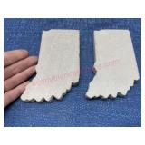 (2) Limestone state of Indiana paperweights