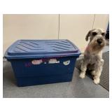 Nice lrg blue Sunshine Product storage tote w/ lid
