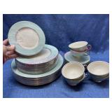 33pcs Castleton Turquoise USA dish set